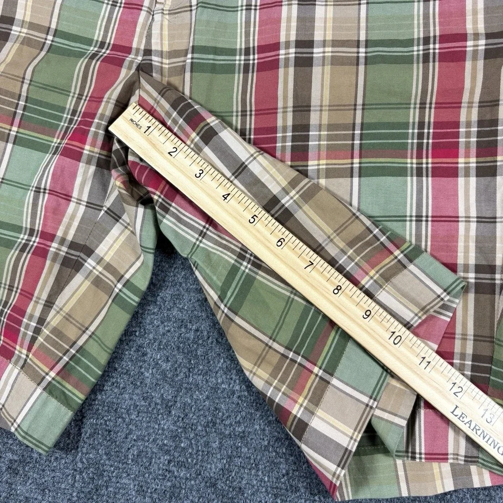 POLO Golf Ralph Lauren Men's 32x10 Shorts Madras Plaid Links Fit Flat Front Prep